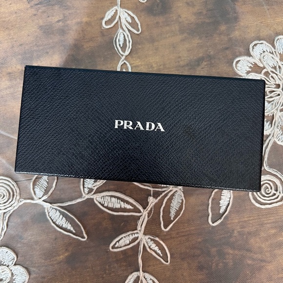Prada black sunglass box with black Prada cleaning cloth. - Picture 8 of 10